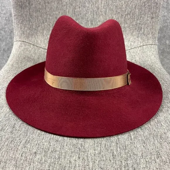 Goorin Bros Priscilla Lane Wool Fedora Hat Womens Medium Brick Red USA Made - Picture 2 of 13